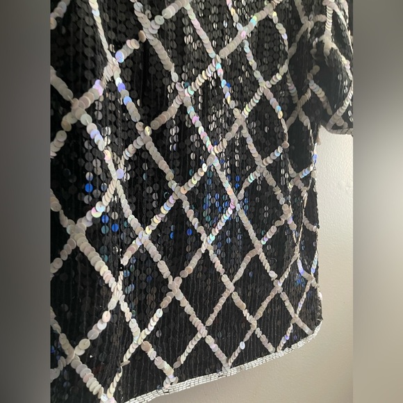 Beautiful Elegant SequinS Plus Size  Pullover Tunic Blouse Top - Picture 11 of 12